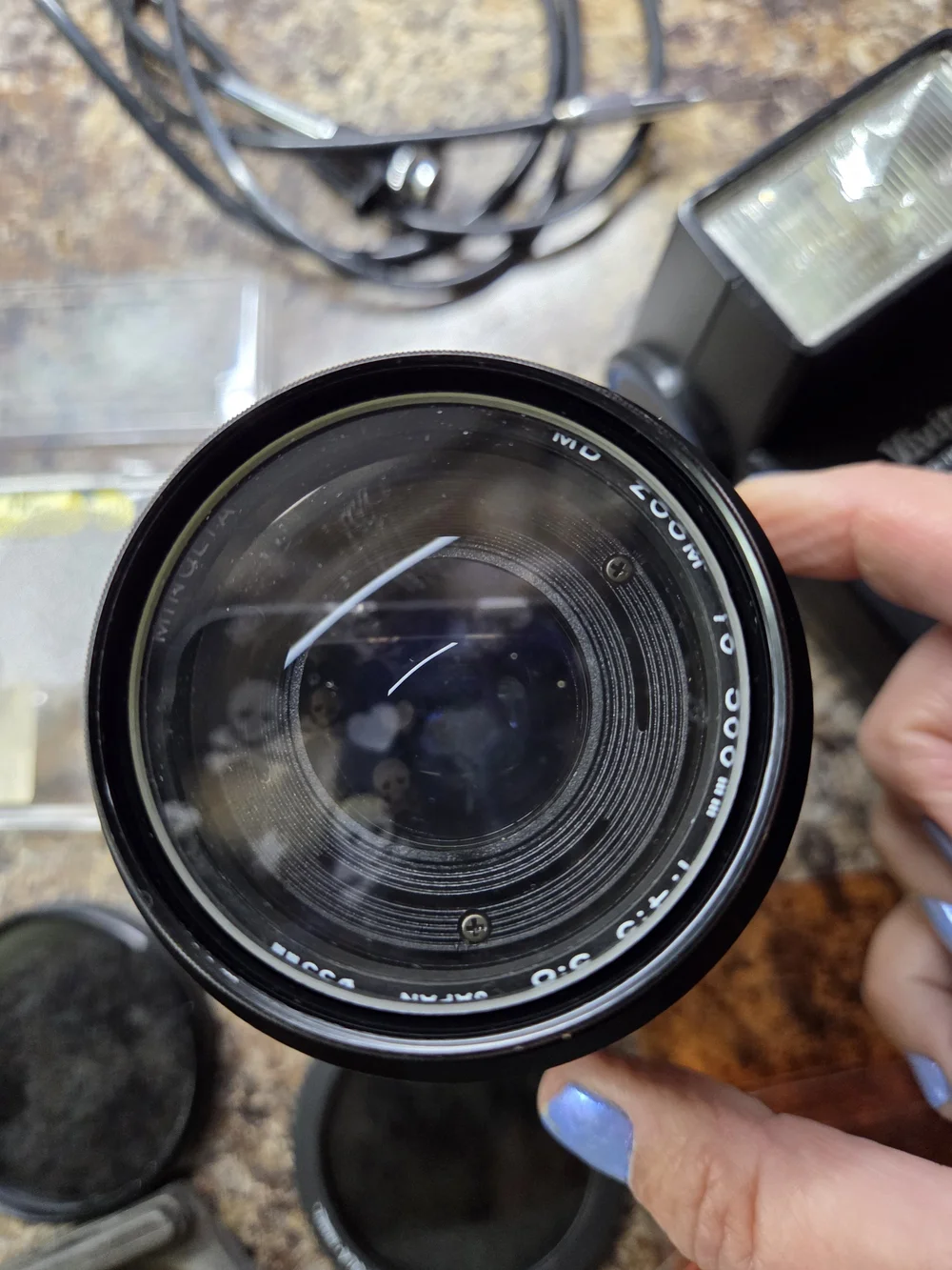 X-370 Silver and Black 35mm SLR Camera with Zoom Lens